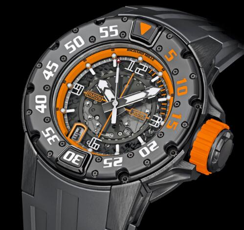 Replica Richard Mille RM 028 Diver Orange Flash watch Black Titanium